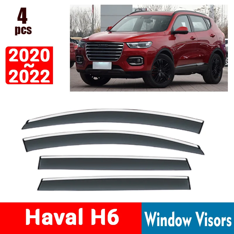 

FOR Haval H6 2020-2022 Window Visors Rain Guard Windows Rain Cover Deflector Awning Shield Vent Guard Shade Cover Trim 2021