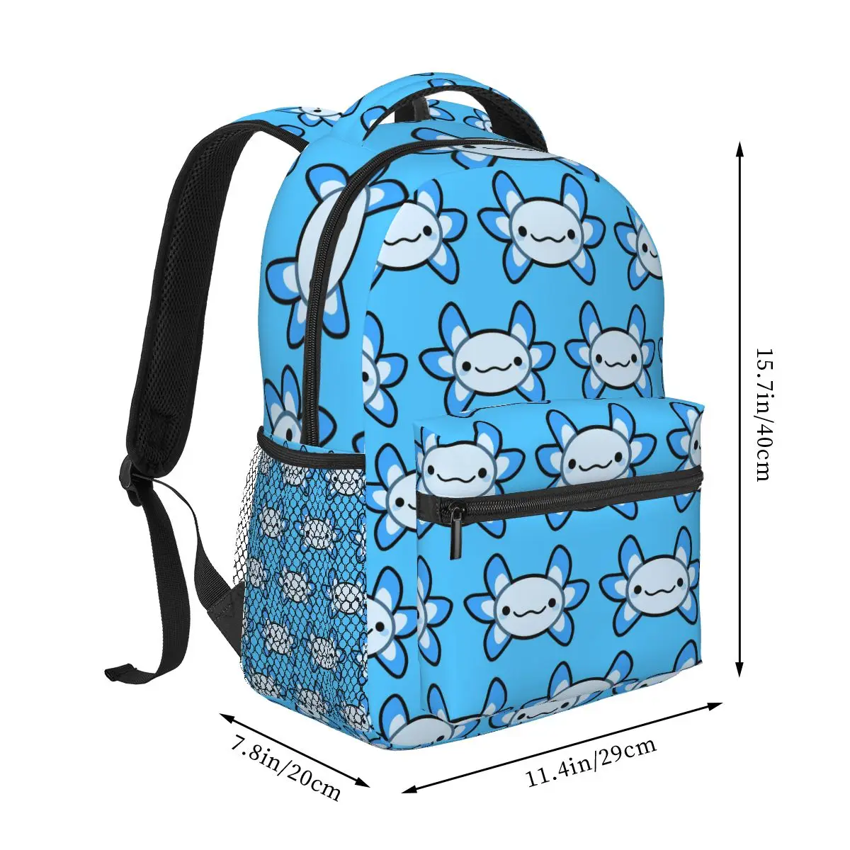 Axolotl Blue By Matx Ft Backpack Hot Sale Daypack Large Capacity Children BookBag School Bag Shoulder Bags for Men Women