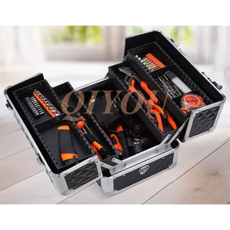 Multifunctional Car Repair Toolbox Three-Layer Folding Hardware Tool Box Multi-function Portable Large Maintenance Tool Box