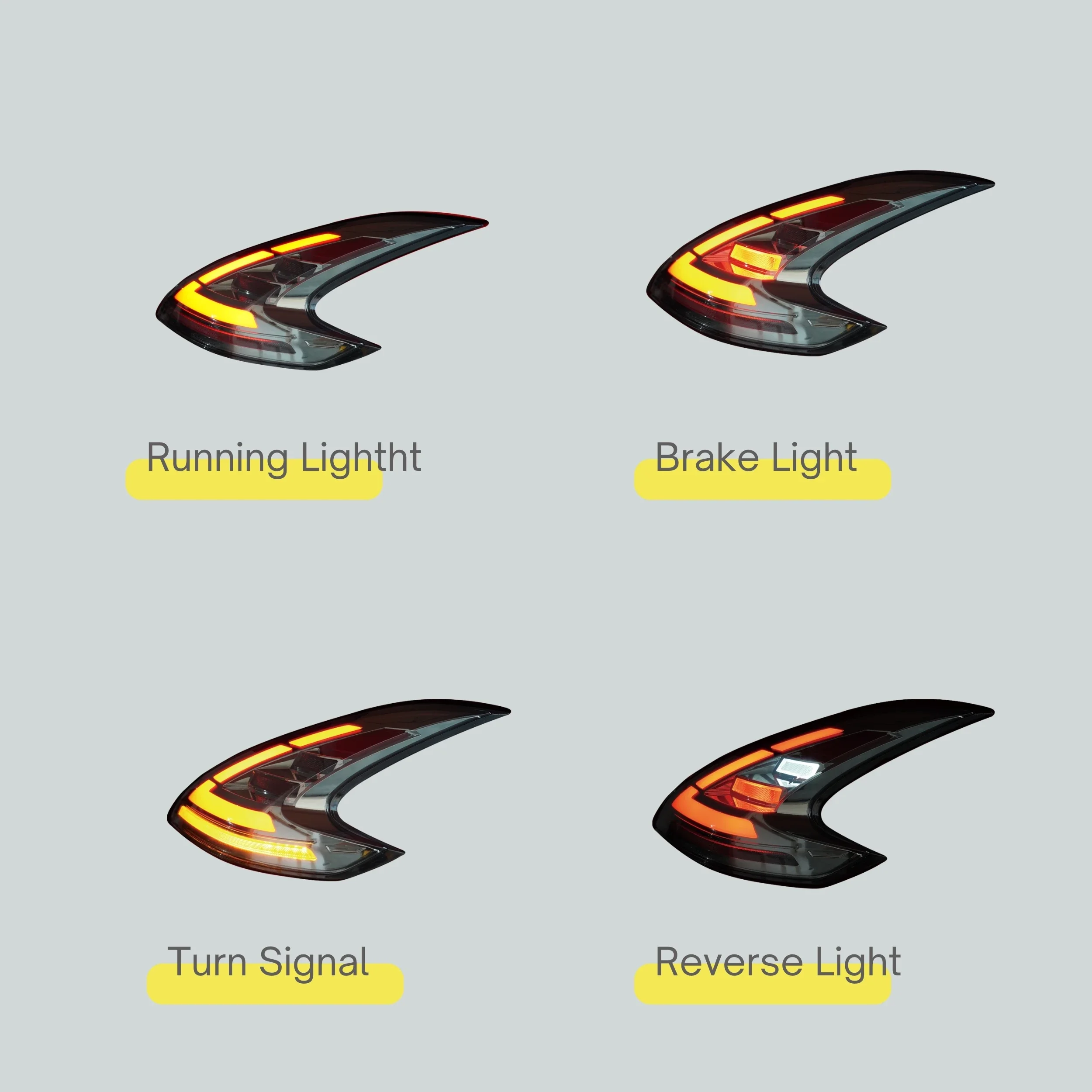DK Motion Car Light for 370z 13-19 Taillight LED Tail Lamp Daytime Running Light Automotive Accessories