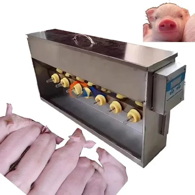 

Piglets Milk Feeder Automatic Nursery Machine Stainless Steel 14 Nipples Piggy Breastfeeder Pacifier With Sound