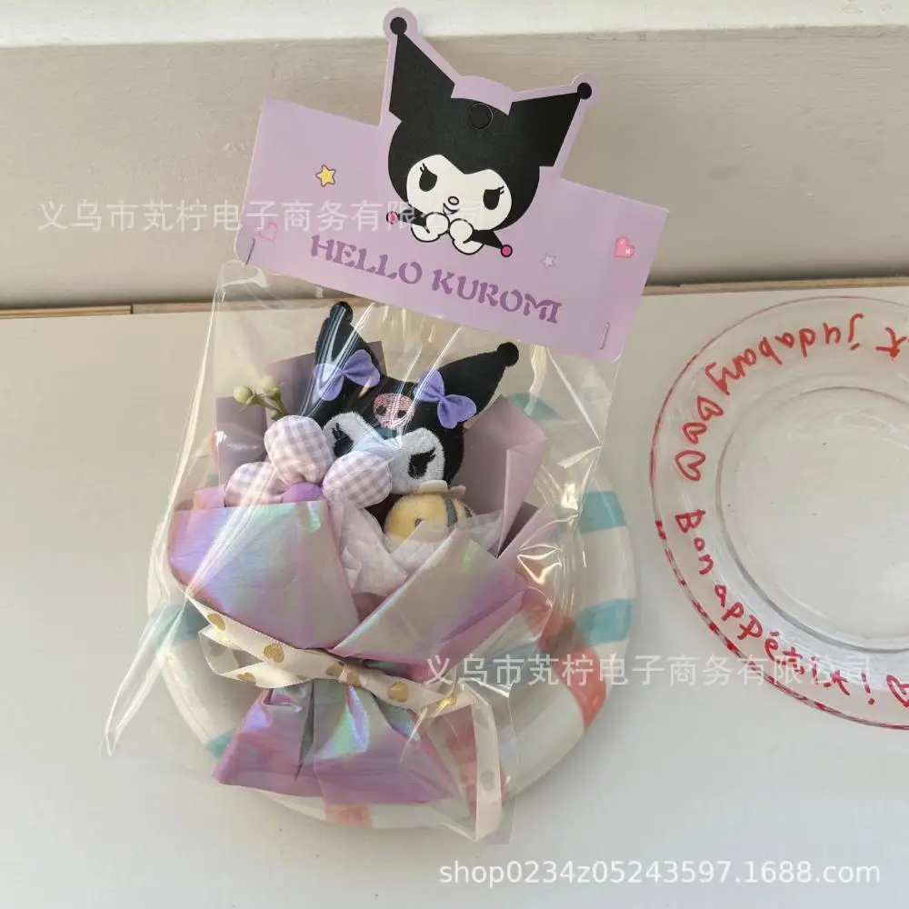 Bouquet de poupées de dessin animé Pochacco Kawaii, Sanurgente, Hello Kitty, Kuromi, jouets animés, peluche, cadeau de festival pour petite amie, journée des enfants