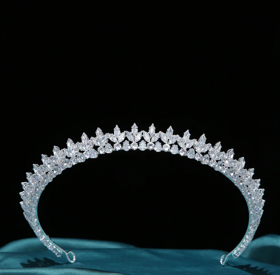 Princess Bride Crowns Tiaras For Wedding Headdress CZ Zirconia Bridal Tiara Headband Birthday Party Porm Hair Jewelry Headpiece