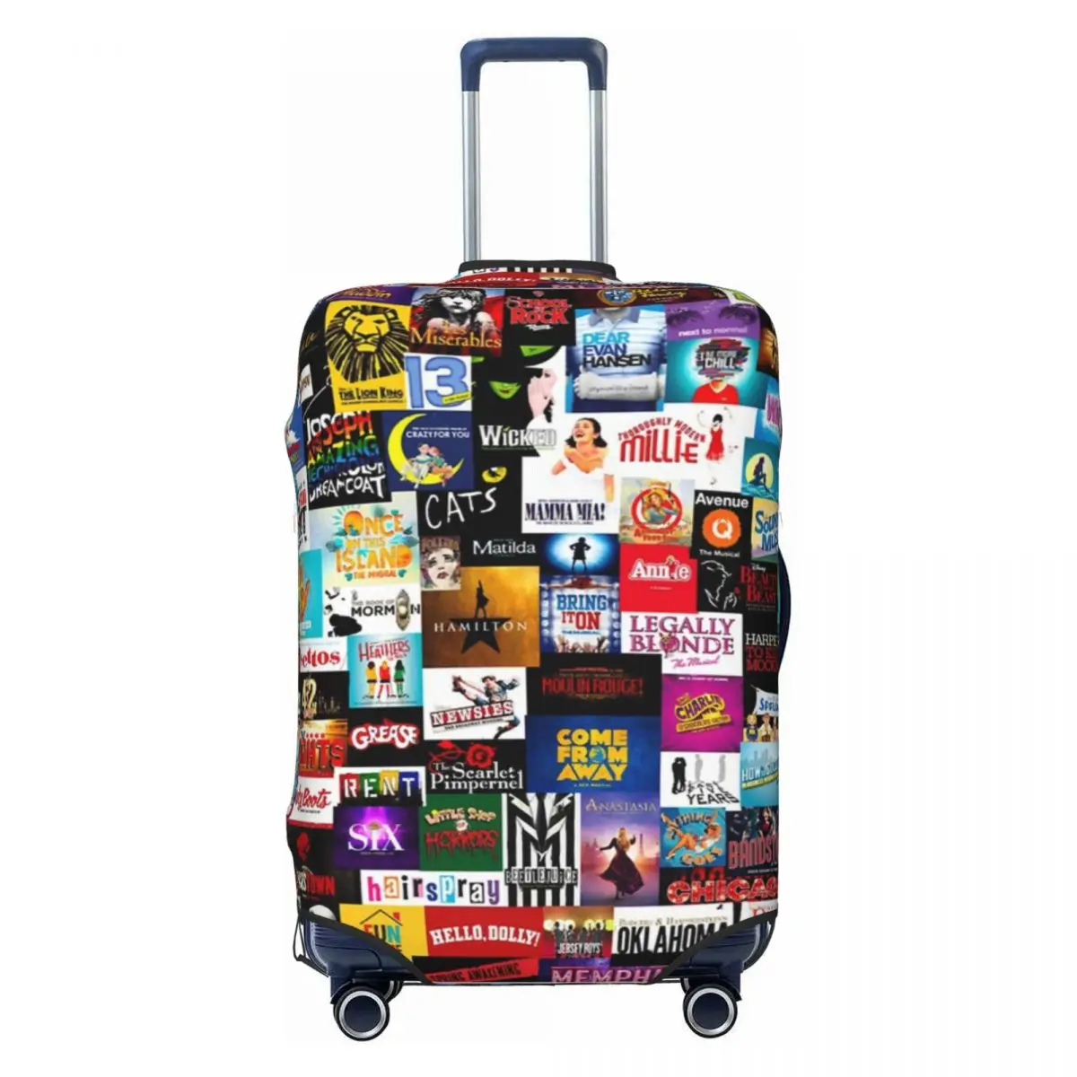 Music Show Logo Suitcase Cover Doodle Fun Cruise Trip Protection Luggage Case Vacation