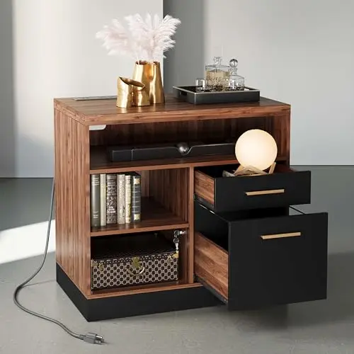 2 Drawer Lateral File Cabinet with Lock for Home Office | Filing Cabinet for A4 / Letter Documents, 31.5