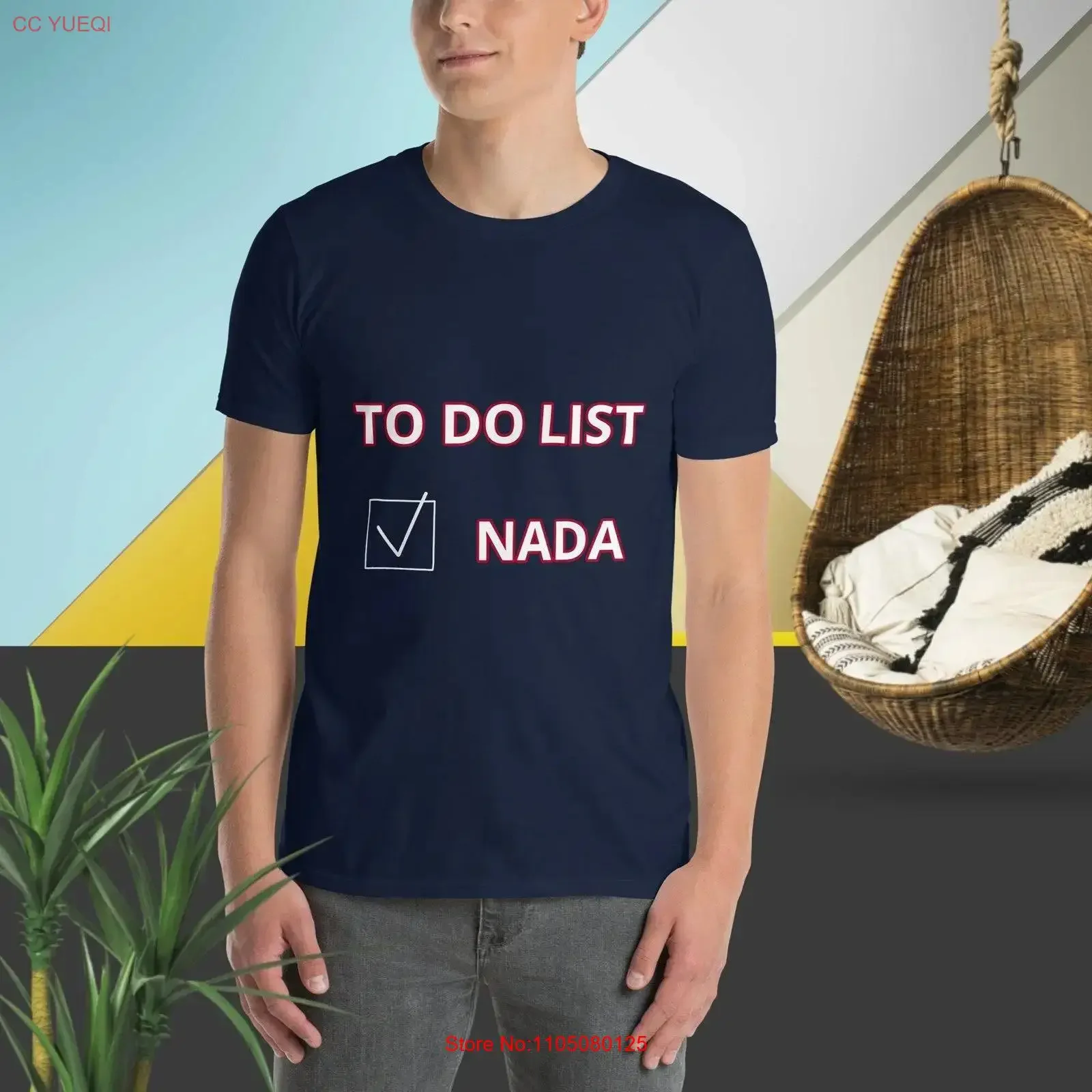 Camiseta bilingüe lista de tareas NADA nada humor perezoso para padres cita sarcástica compañero de trabajo vintage lavado Top para uso diario