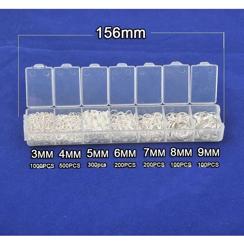 Wholesale 2400pcs /Lot 3-4-5-6-7-8-9mm 925 Sterling Silver Jump Rings Components DIY Jewelry Connectors Accessories With Box