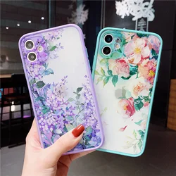 Vintage Leaves Flower Phone Case For iPhone 15 Plus 17 16 15 14 12 11 13 Pro Max  Flower For iPhone X XR XS Shockproof Covers