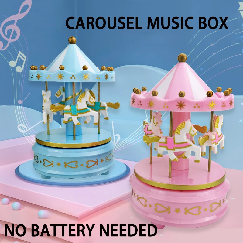 Merry-Go-Round Music Box Toy Child Baby Game Home Decor Carousel Horse Music Box Christmas Wedding Birthday Gift