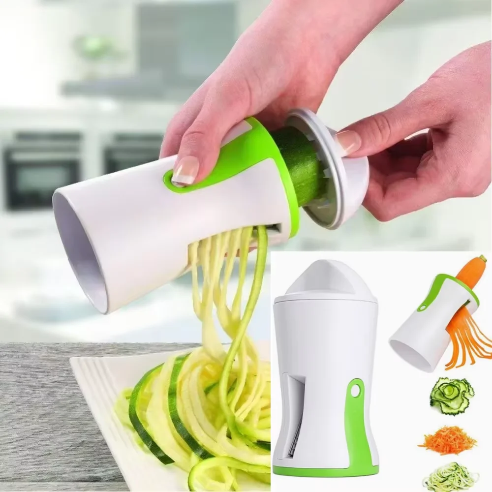 Espiralizador de Verduras 3 en 1, Cortador de Espirales para Zanahorias, Cortador de Espirales para Pasta de Calabacín, Espaguetis, Herramienta de Cocina