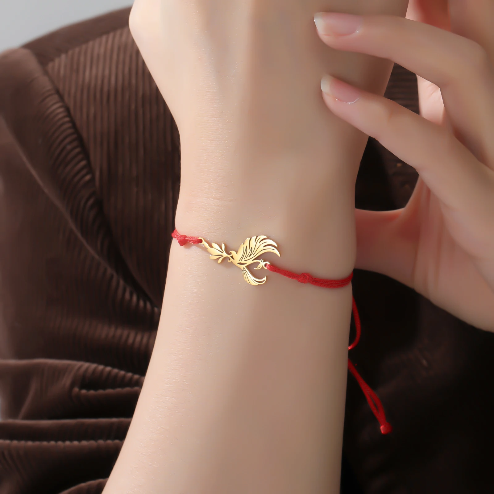 Reborn God Bird Phoenix Supernatural Amulet String Bracelet Gift for Woman Men Couple Bangle Stainless Steel Metal Jewelry - view 4
