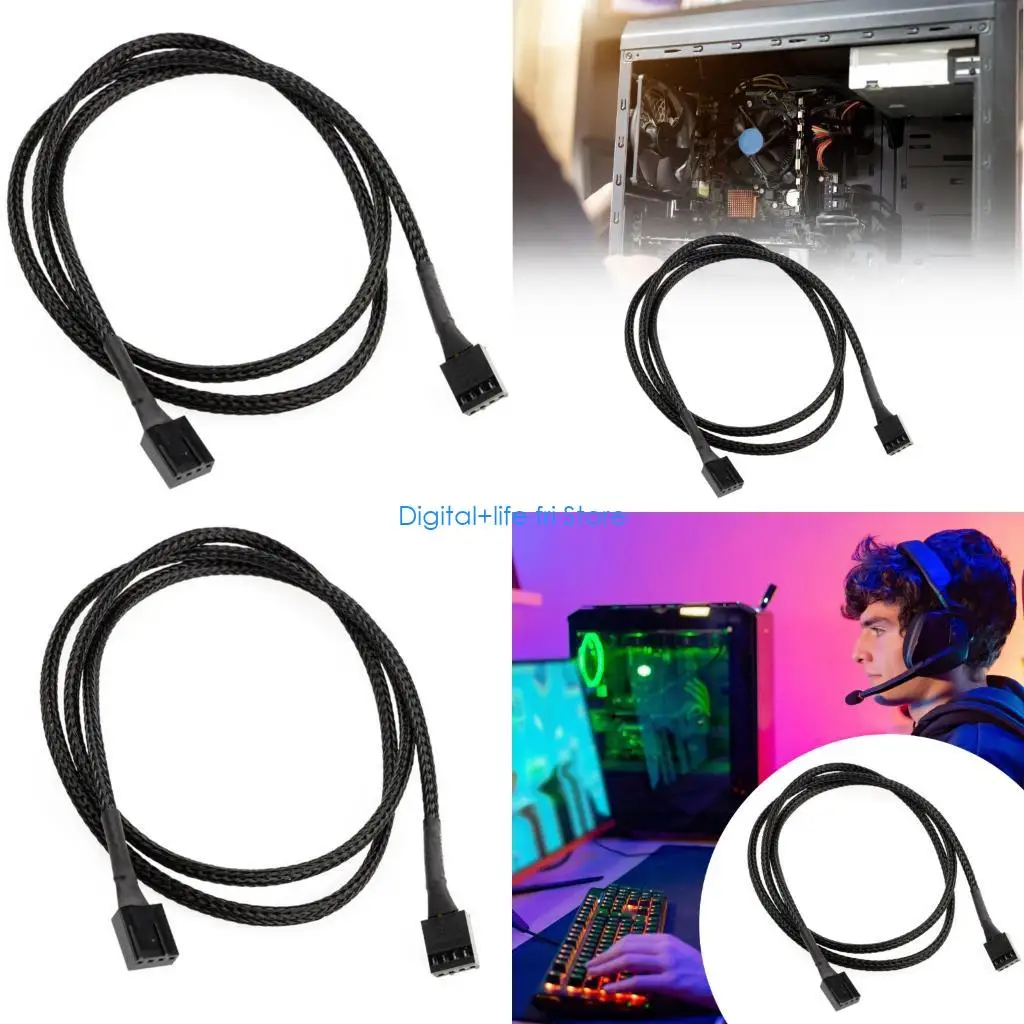 

E06D 4Pin Fan Extension Power Cable Male to Male for Computer 4Pin Adapter Case