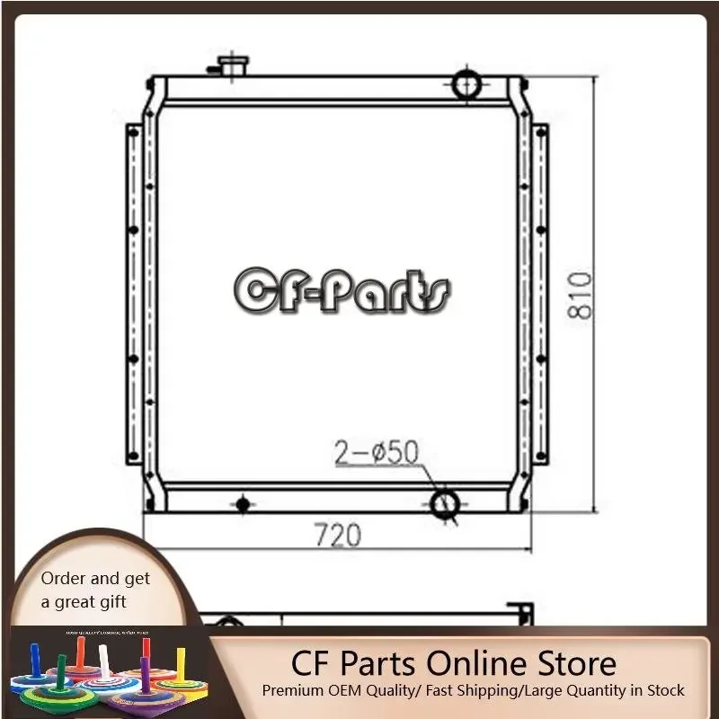 

Water Tank Radiator Core ASS'Y 4287043 for Hitachi Excavator EX200-2 EX200-3 Isuzu Engine 6BG1