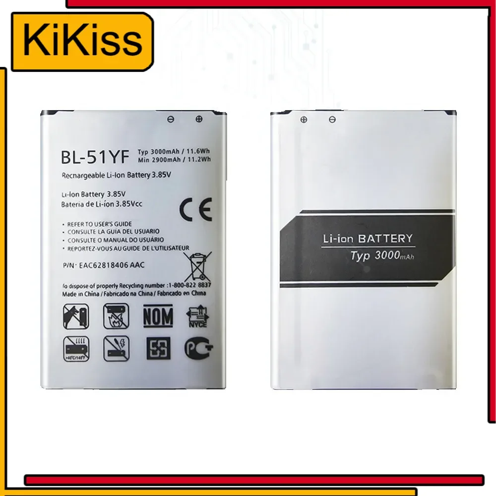 Replacement 3000Mah Mobile Battery BL-51YF For LG G4 H815 H810 VS999 F500 F500S F500K F500L H81 H818 H819 BL 51YF