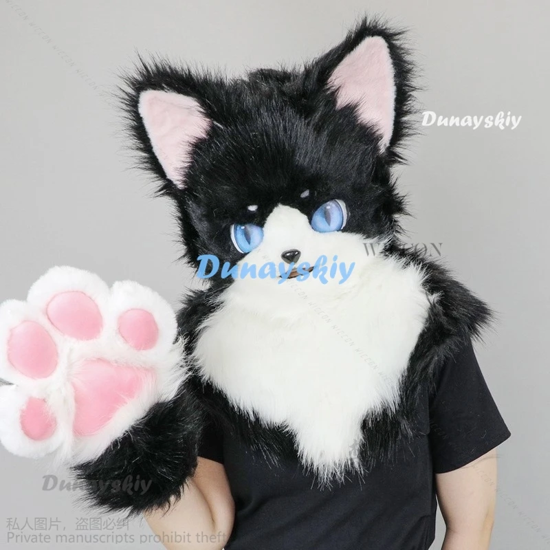 

Anime Fursuit Furry Cosplay Fox Dog Wolf Animal Cat Paws Cos Plush Kig Cosplay Costume Nail Mask Tail Shoes For Halloween Party