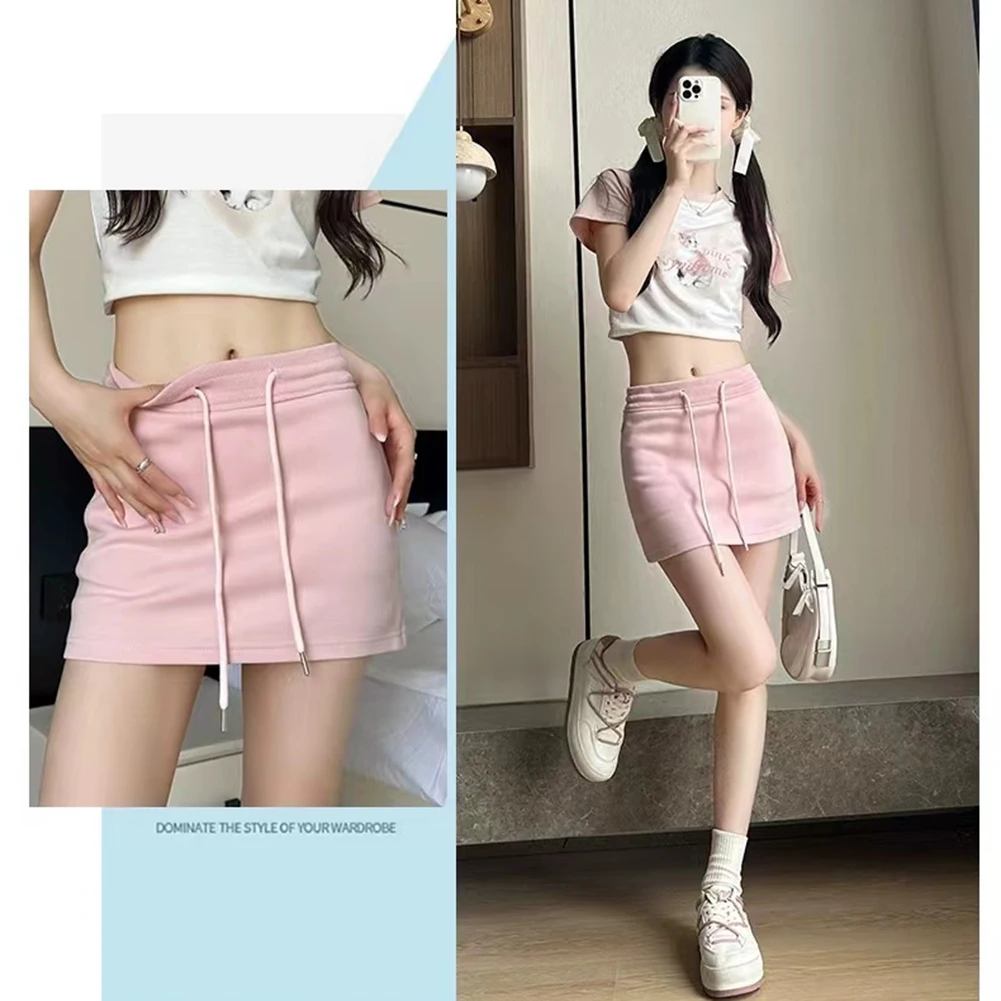 Autumn Women Skirt Casual Club Daily Female Holiday Pocket High Waist Solid Color Spring Sweet And Spicy Winter