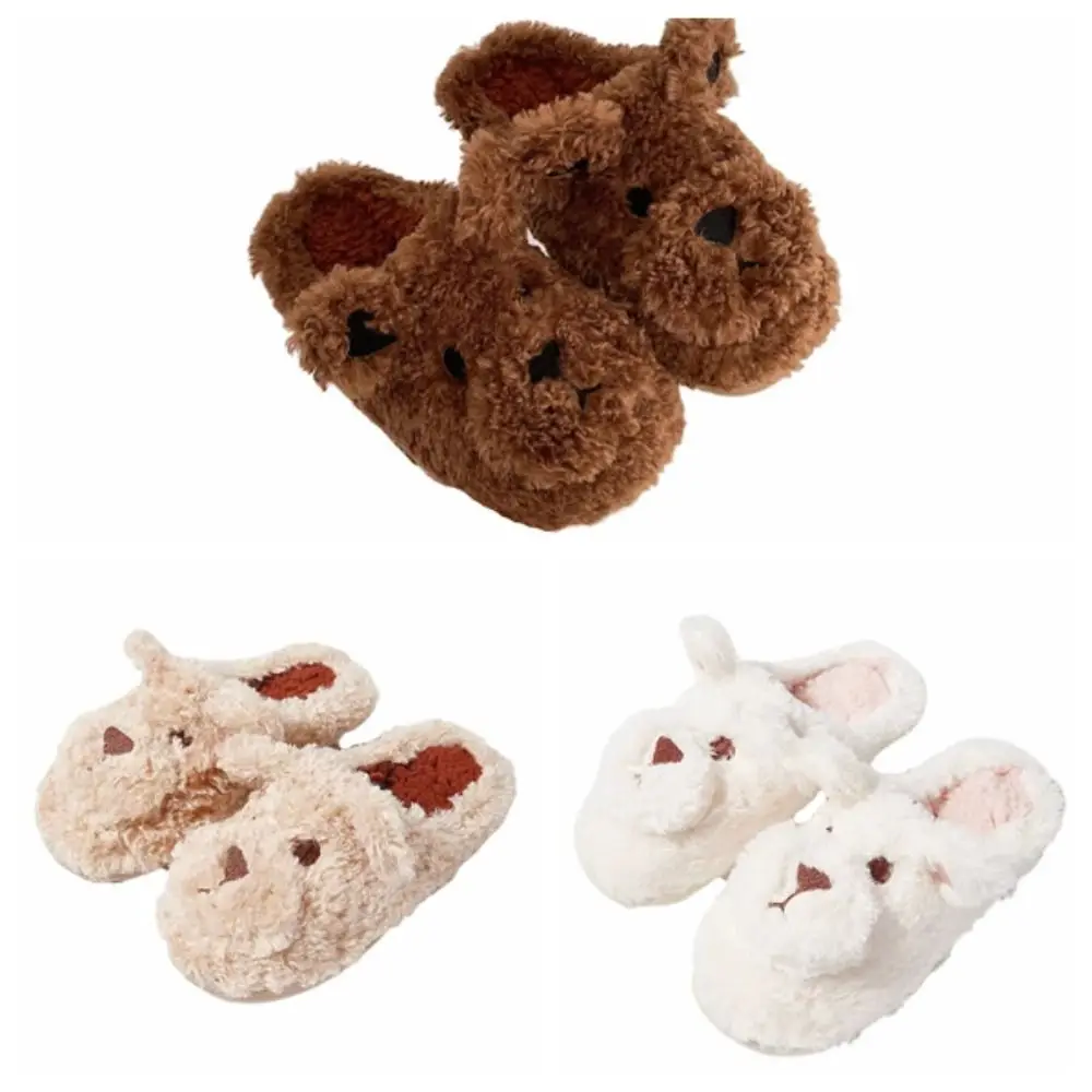 شباشب كلب قطيفة شتوية غير رسمية سميكة دافئة ناعمة كرتونية فروي شباشب لطيفة مضادة للانزلاق أحذية قطنية منزلية هدايا