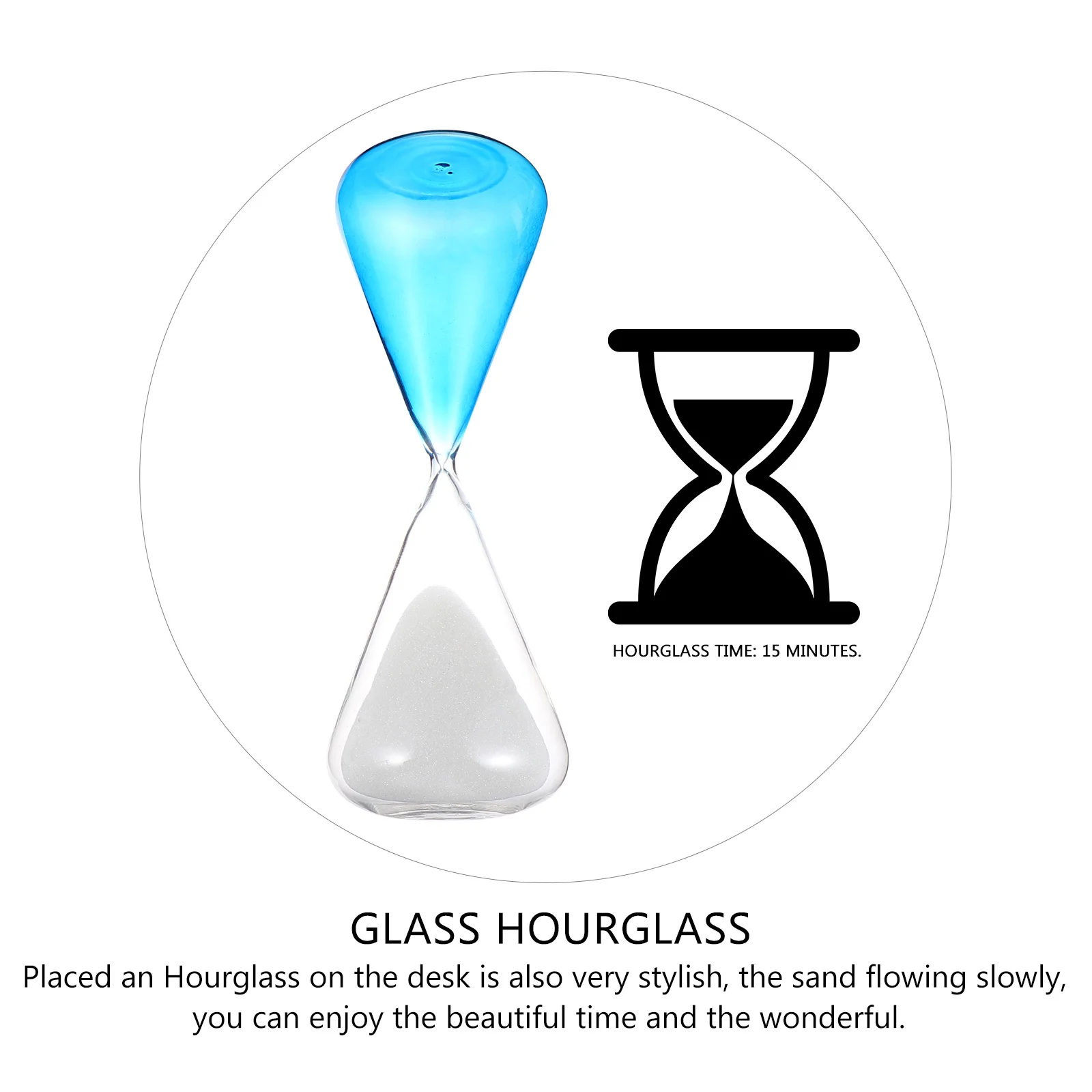 

Glass Hourglass Timer Transparent Desktop Sandglass For Study Yoga Tabletop Decor Home Office Desk Ornament
