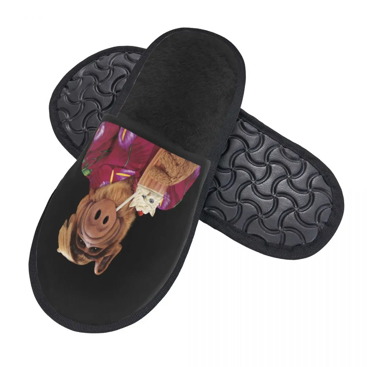 Custom Funny Alf Meme Guest Slippers for Bathroom Women Alien Life Form Sci Fi Tv Show House Slipper