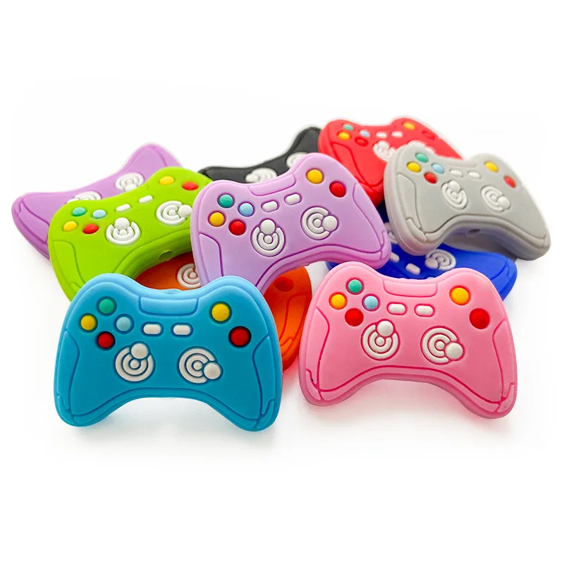 Cuentas de silicona para mordedor de bebé, Clips de cadena para chupete, sin BPA, Grado Alimenticio, accesorios para juguetes de dentición, 10 unidades