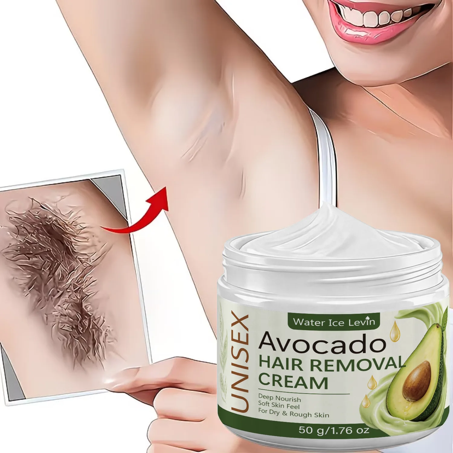creme-depilatoire-unisexe-a-l'avocat-nourrissante-en-profondeur-pour-peaux-seches-et-rugueuses-eliminateur-de-poils-corporels-indolore