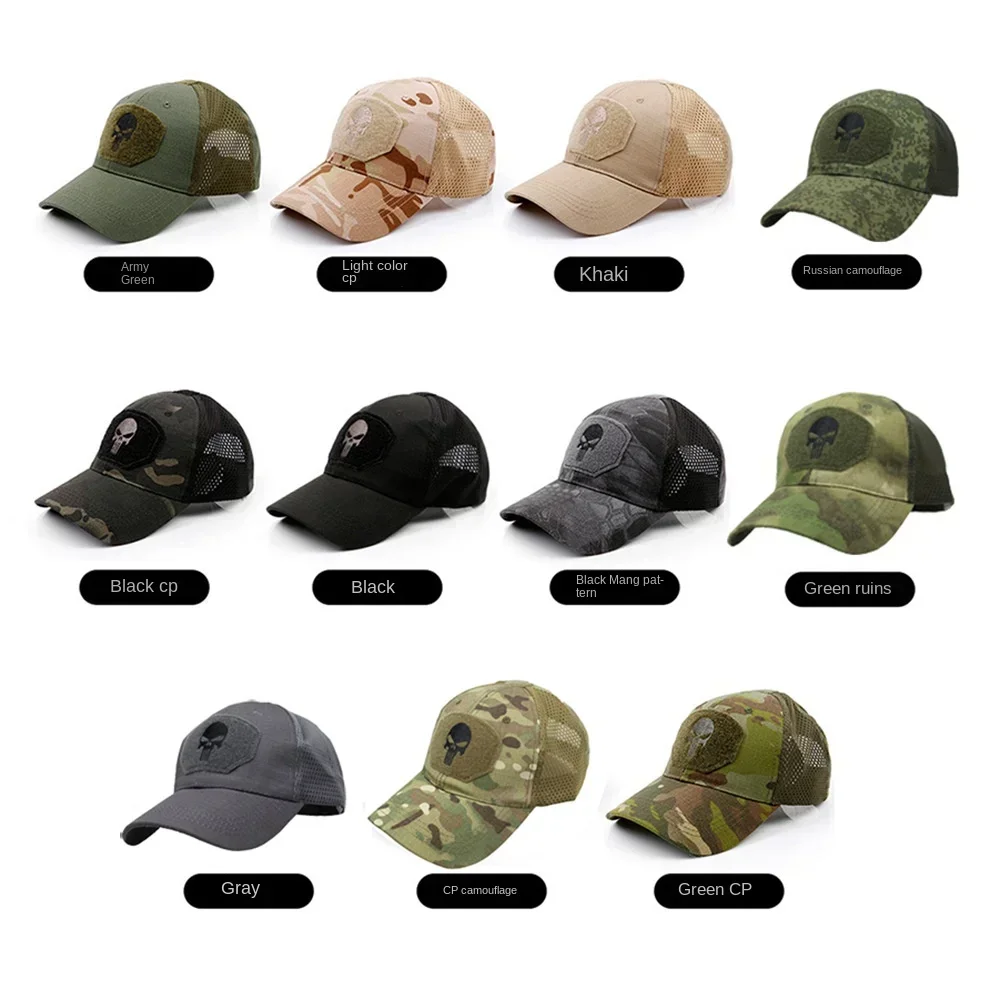 Men's Camo Seals Skull Tactical Baseball Caps for Women Summer Airsoft Military Outdoor Mesh Snapback Cap Sun Visor Trucker Hats