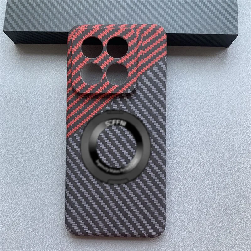 Luxury For Magsafe Leather Shockproof Case For Xiaomi 14 13T 13 Pro Magnetic Ring Holder Wireless Charging Cover For Xiaomi14