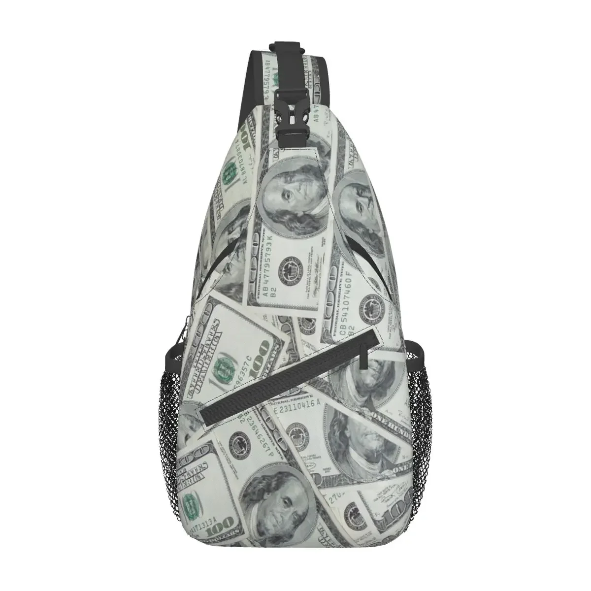 Dollar Money Crossbody Sling Bags Small Chest Bag Cool Funny Pattern Shoulder Backpack Daypack for Biking Satchel