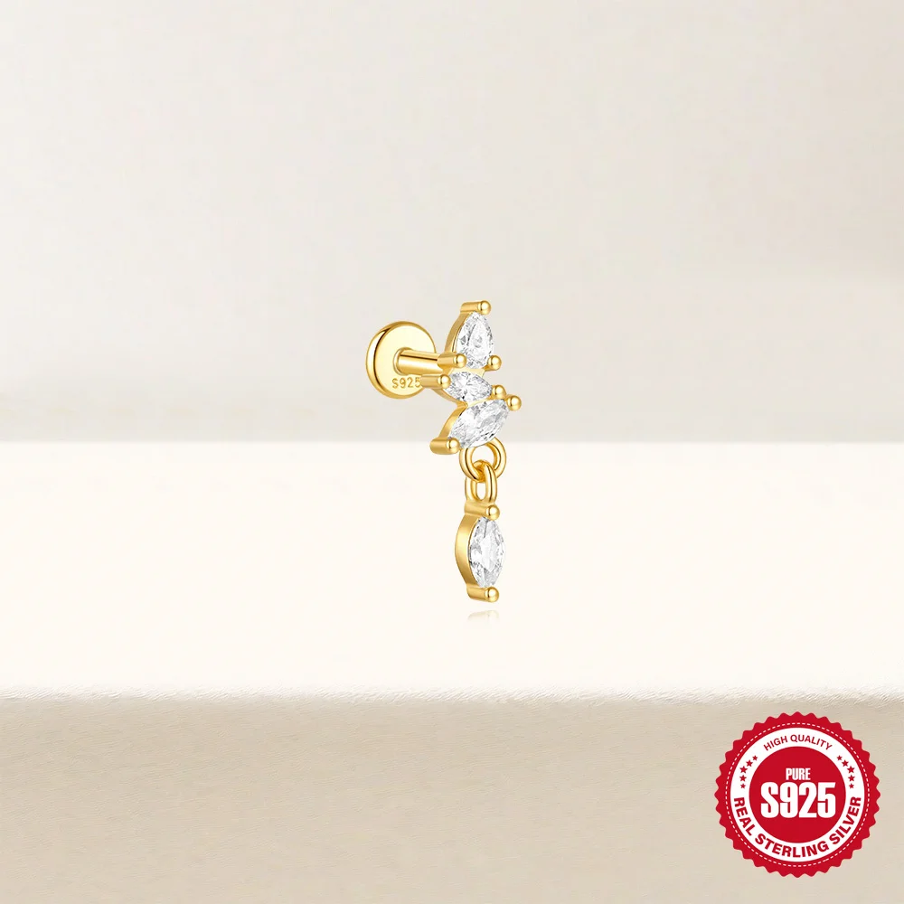 CANNER 1 Stück 925 Sterling Silber Tragus-Piercing-Ohrringe für Frauen Knorpel-Spiral-Piercing-Ohrring 925 Silber Schmuck Geschenke – Detail 26