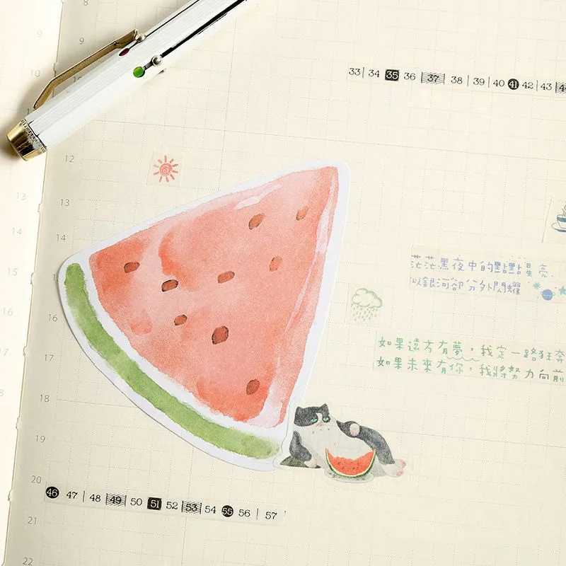 4 Pieces Cute Natural Fruits Sticky Note Memo Pad  Planner Sticker Stationery Decoration Adhesive