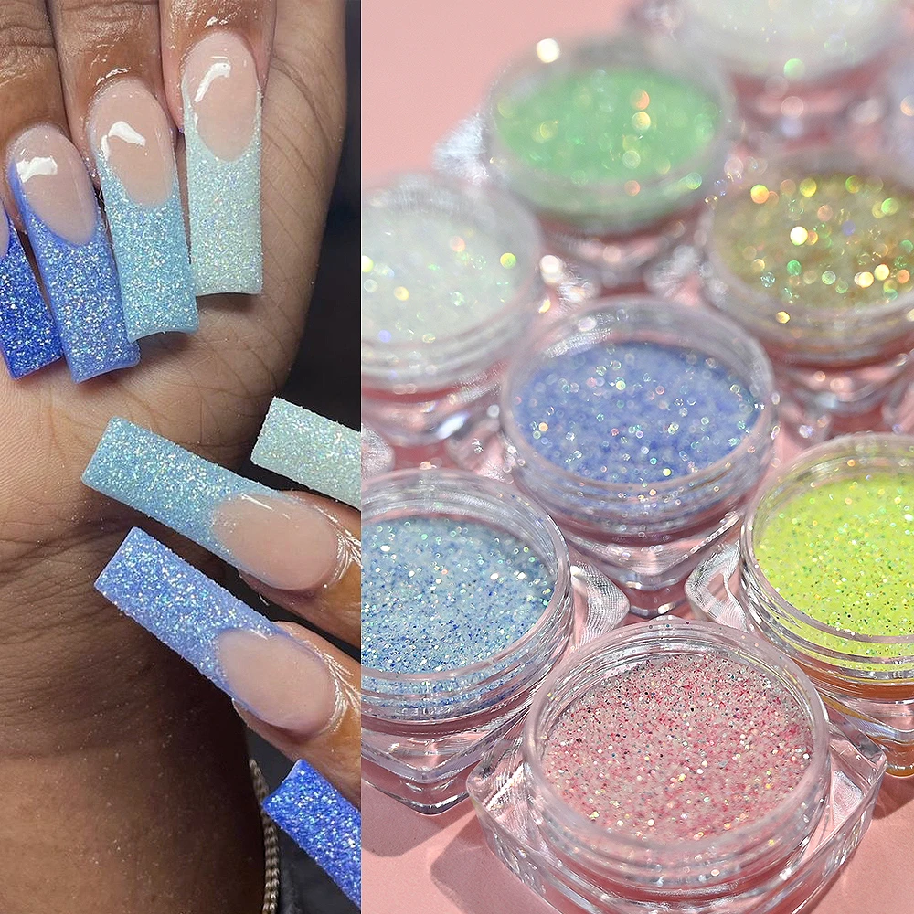12Colors/Set Nail Art Glitter Sugar Powder Candy Coat Effect Chrome Pigment Dust Sparkly UV Gel Polish Nail Art Decoration Powde