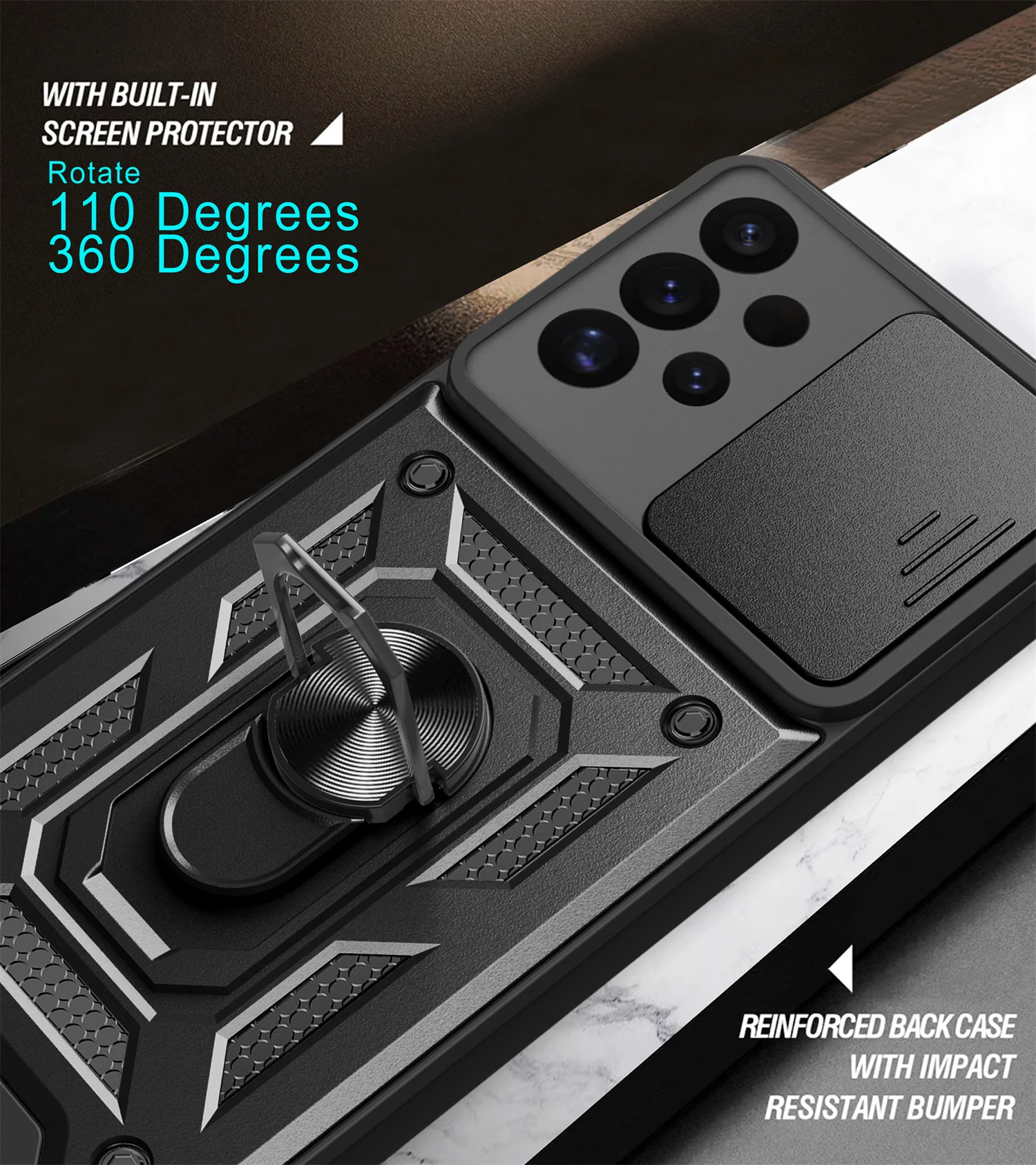 حافظة مضادة للصدمات لهاتف سامسونج جالاكسي A13 4G عدسة كاميرا الهاتف الواقية حامل السيارة المغناطيسي الدائري جالاكسي a13 4g