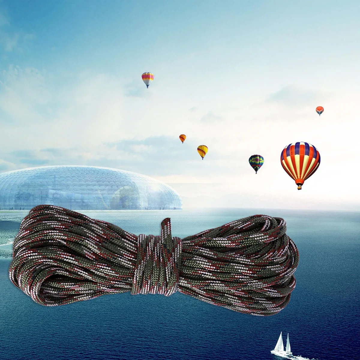 

7 Meters Camouflage Paracord Seven Rope Nylon Military Parachute Cord Outdoor Use Paracord Parachute Cord