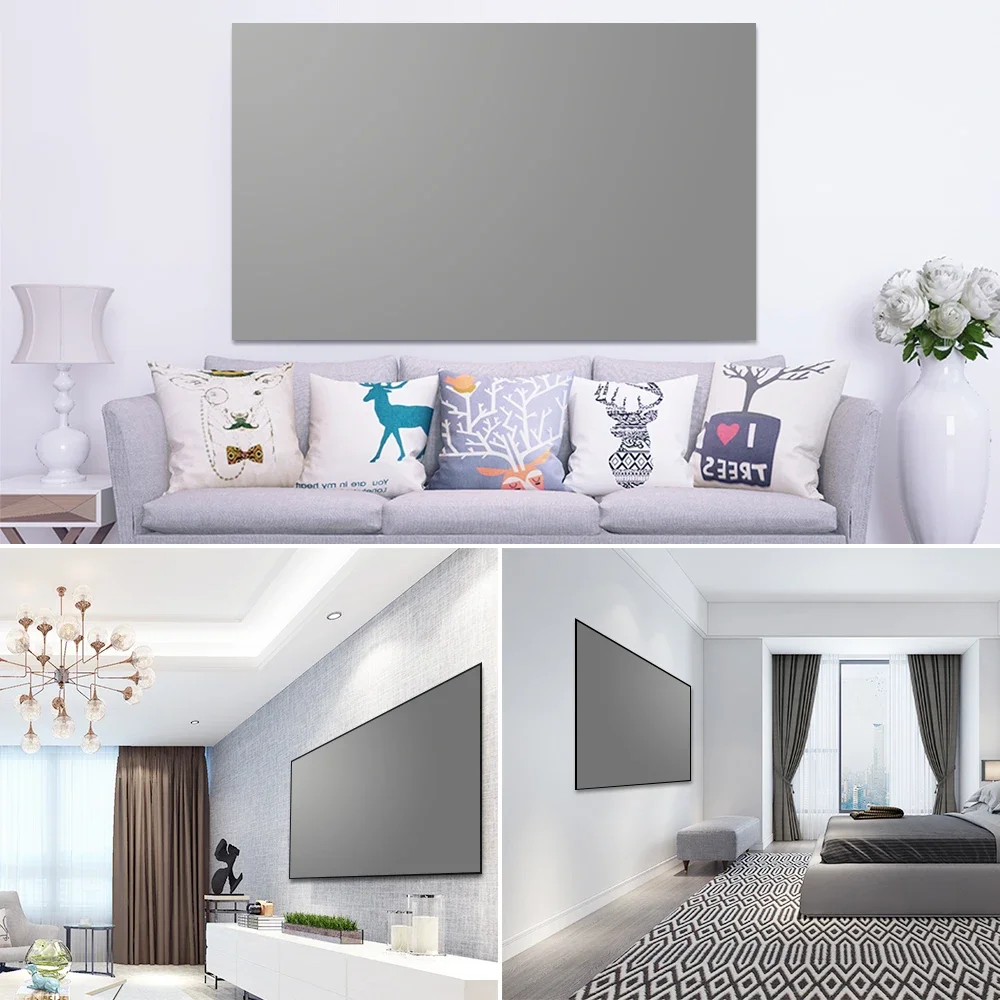 Salange Projector Screen ,60 84 100 Inch Reflective Fabric Cloth Projection Screen For YG300 Projetor XGIMI DLP LED Home Theater