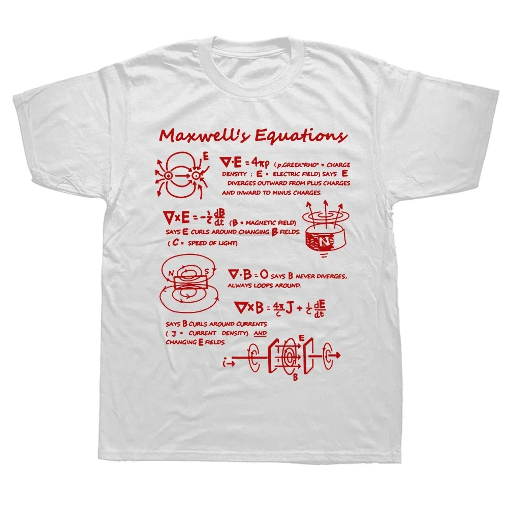 abbigliamento Regali di compleanno fisica elettromagnetica Maxwell Equation Formula magliette divertente stile grafico T-shirt