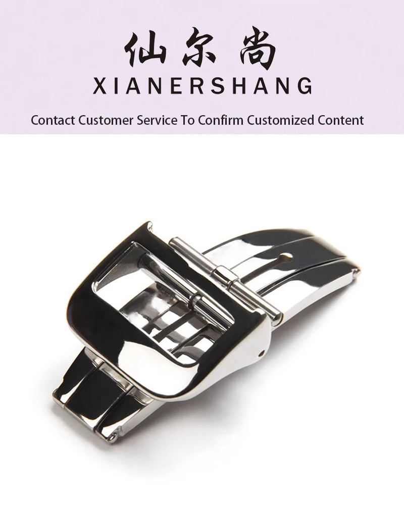 XIANERSHANG Men Custom J-aeger-LeC-oultre Watch Clasp 18MM 16MM Screw Rod Belt Buckle Stainless Steel Polishing Butterfly Buckle