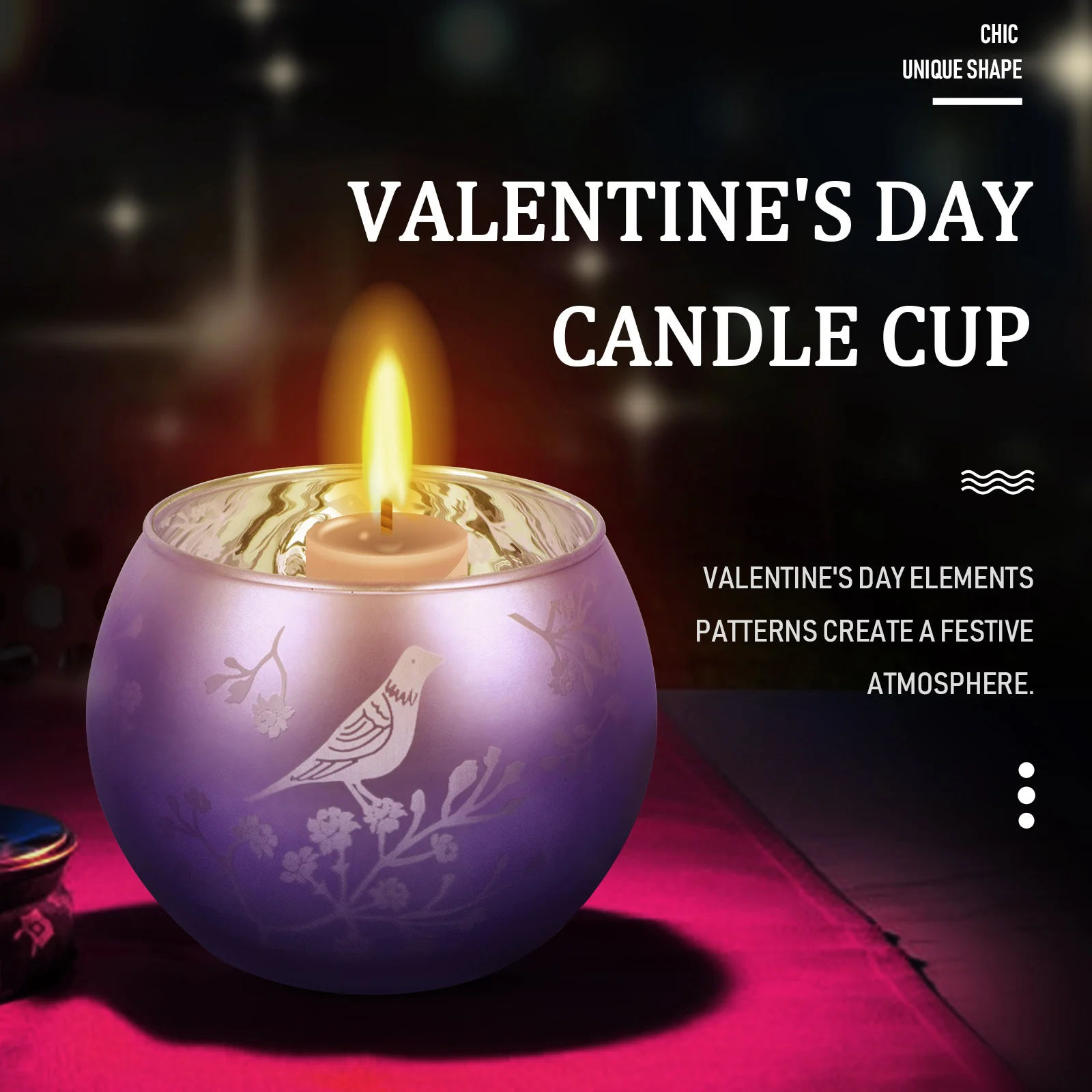 

Votive Holder Valentine's Day Candleholder Creative Taper Candles Dining Table Decor Home Candlestick Vintage