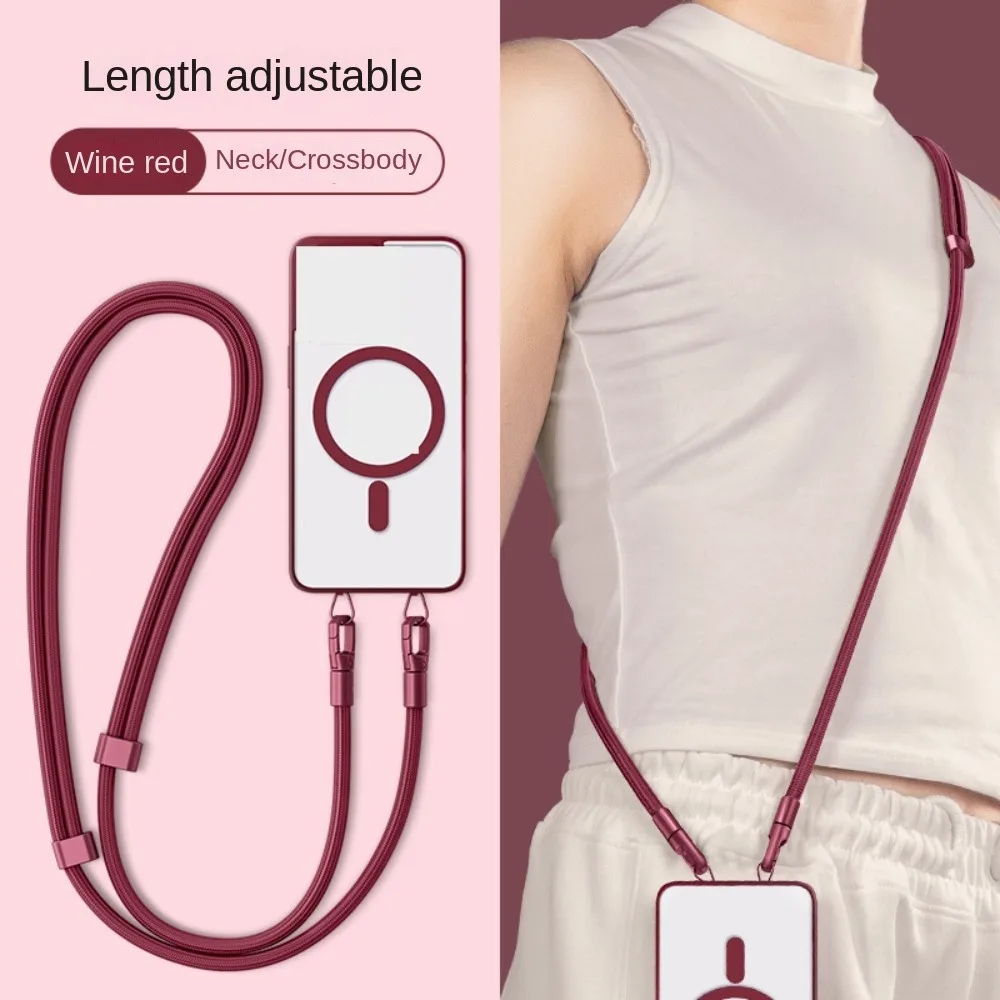 

Двойной регулируемый съемный ремешок для телефона через плечо, длинный шнурок для мобильного телефона с зажимом из нержавеющей стали, нашейный ремешок для телефона