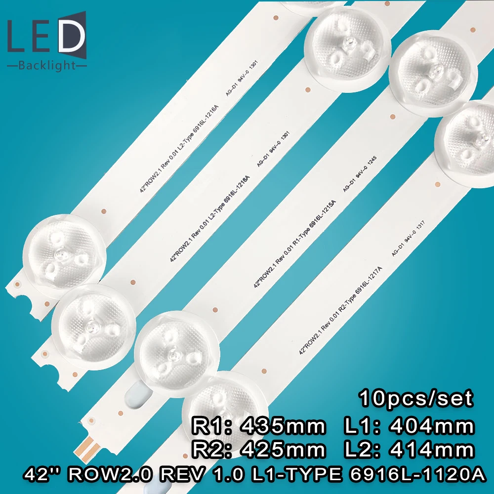 

10Pcs/set 42in LED Backlight Strip for LIG 42LN 3V 1W 5led 42LA615V 42LA6200 42LA620V 42LN613V 42WL30MS-D 42LA6130-ZB 42LA6134-Z