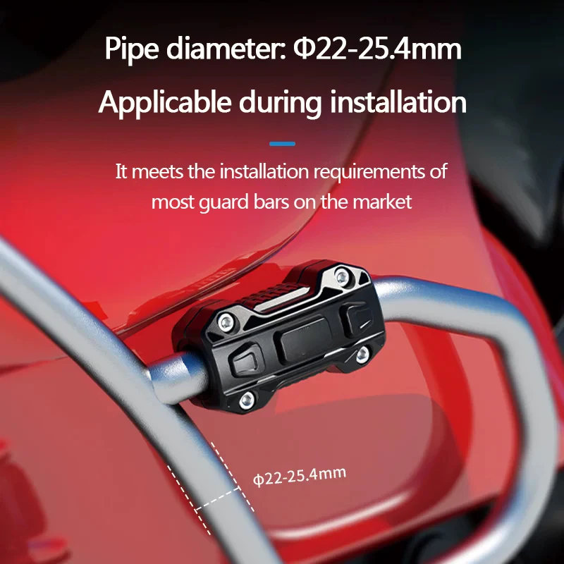 

Motorcycle guard bars are equipped with anti-collision blocks, bumper modifications, and anti-drop protective covers