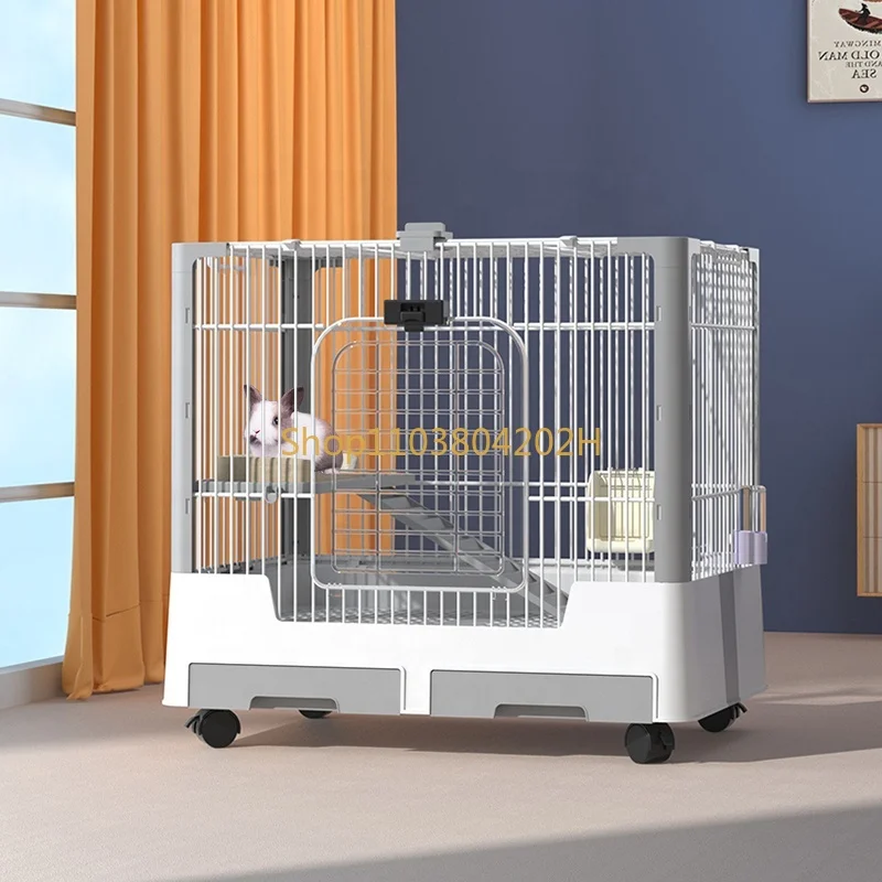 Luxury Upgraded Double Doors Pet Cages Rabbit Galvanized Wire Mesh For Rabbit Cages