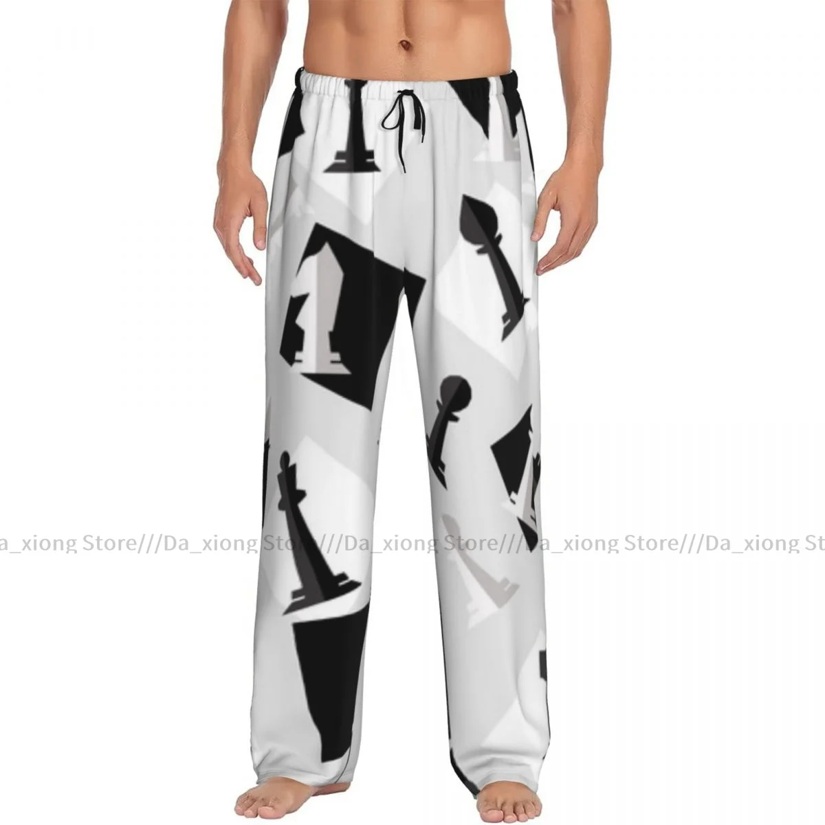 Chess Print Mens Pajamas Pyjamas Pants Lounge Pants Sleep Bottoms