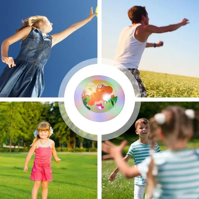 LED الطائر القرص تضيء الصحن الطائر مشرق لعبة التخييم أقراص دوارة آمنة للمسابقات فريق لعبة في الهواء الطلق