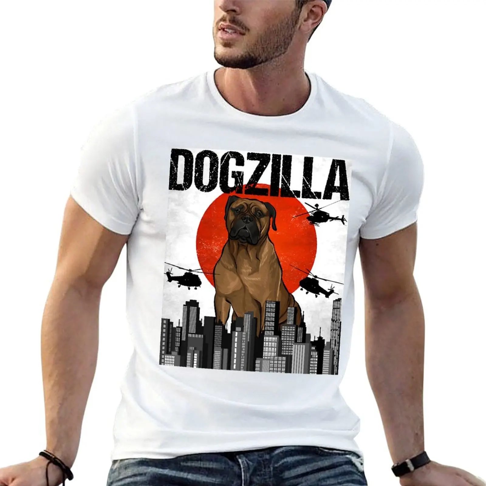 Funny Vintage Japanese Dogzilla Bullmastiff T-Shirt t shirts designer t shirts cotton 100% t shirt for man T-shirt