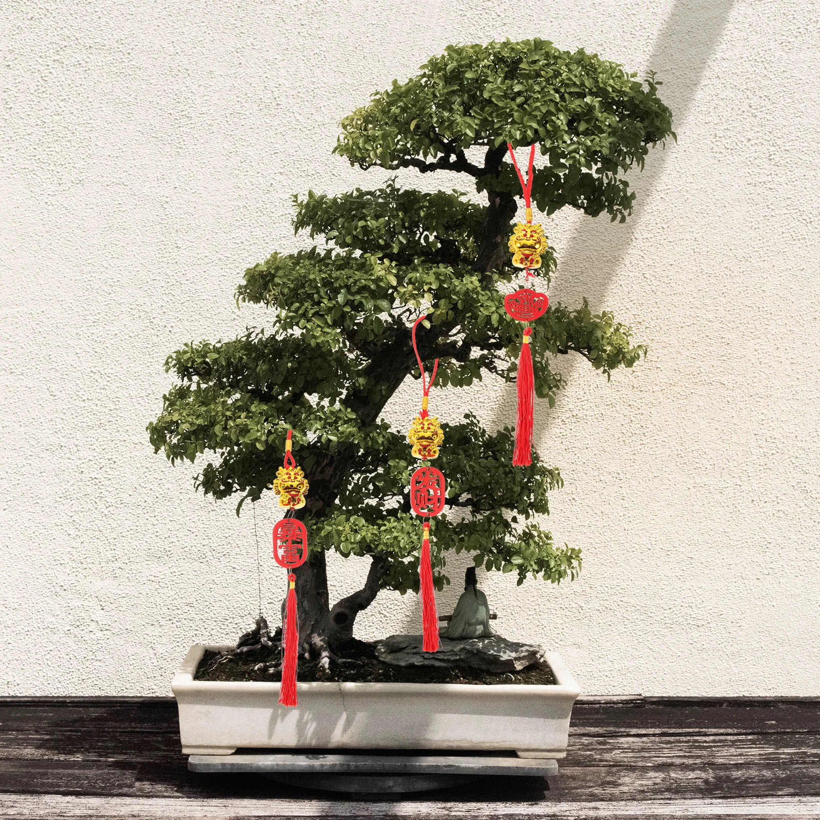 

10pcs Chinese New Year Pendant Hanging Decor Festive Tree Flowerpot Ornaments Spring Festival Door Decoration Polyester