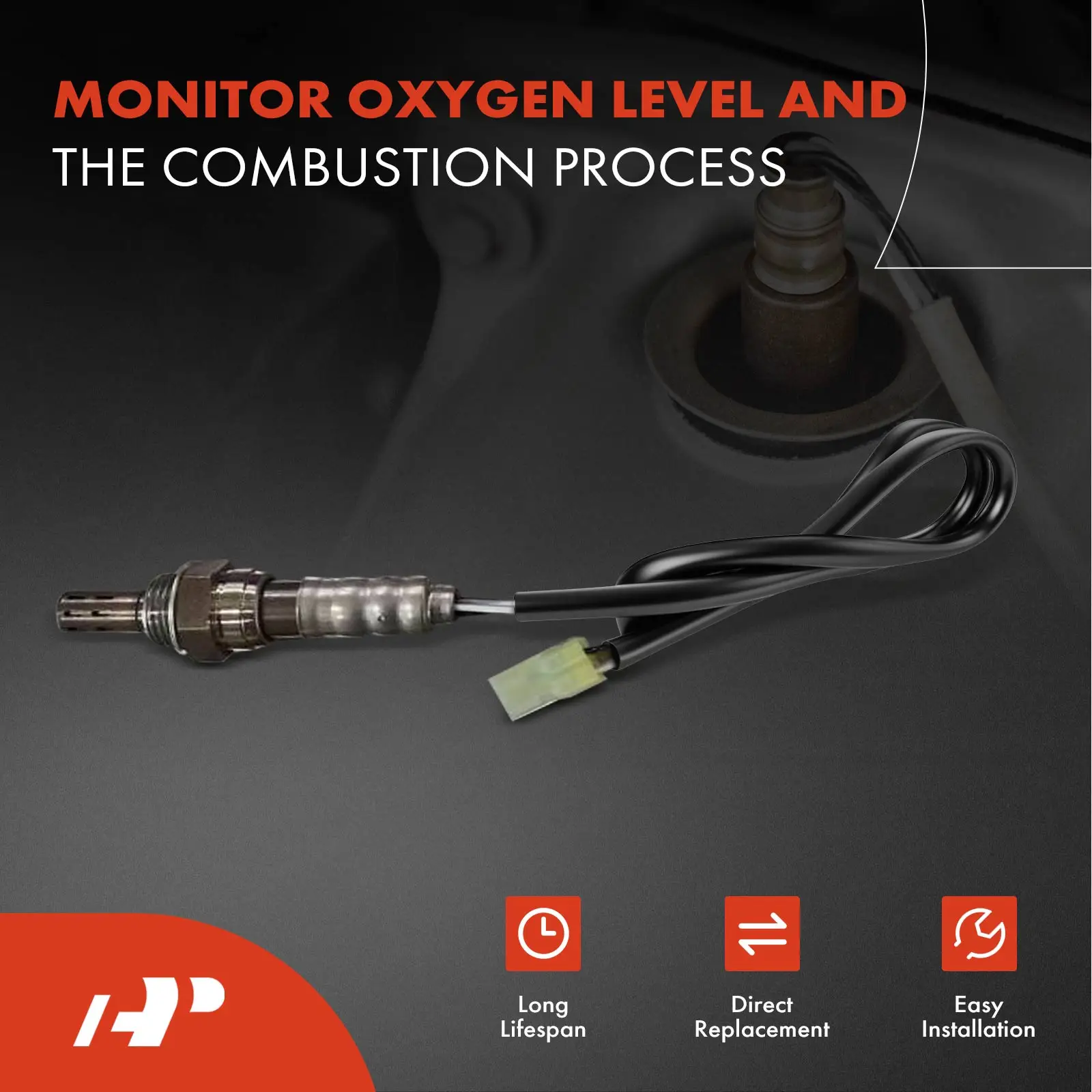 A-Premium Motorcycle O2 Oxygen Sensor Square for Yamaha V-Max VMX1700 2009-2018 4-Blade