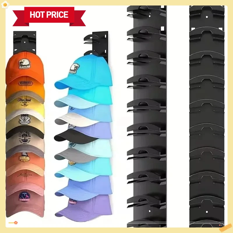 Porte-chapeau mural à 10 emplacements, porte-serviettes pour casquettes de sport, support de rangement mural multicouche pour casquettes de baseball