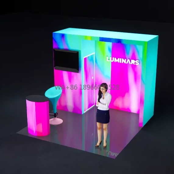 10x10 Vibrant Exhibition Display Stands with Storage for Beauty Show