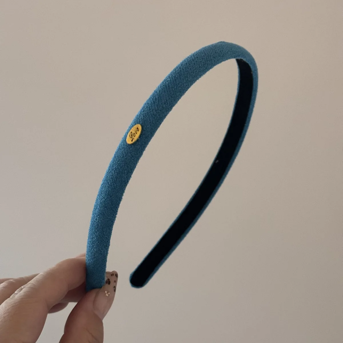 1Pcs Samt Textur Feine Haar Hoop Multi Farbe Einfache Liebe Logo Haar Hoop frauen Täglich Vielseitige Kopfbedeckung haar Bands – Detail 24