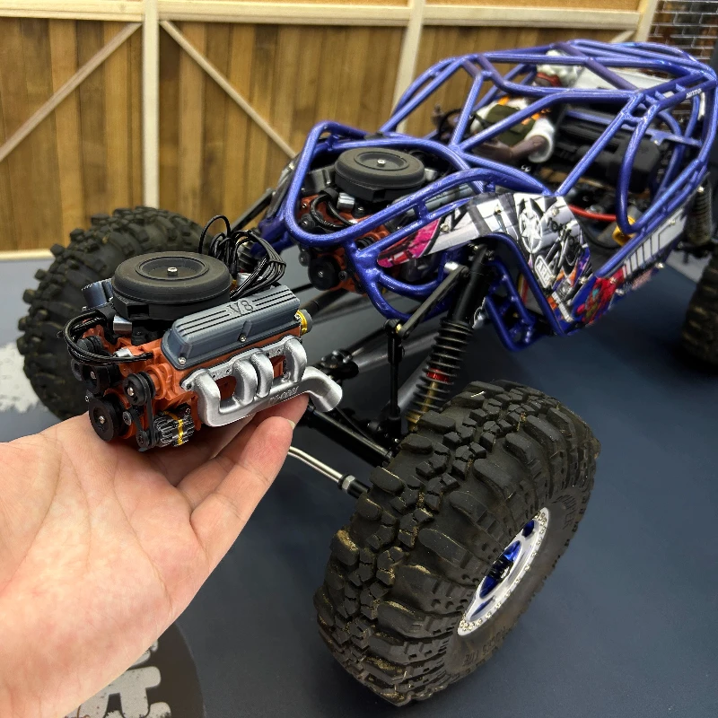 Simulation V8 moteur jouet modèle ornement décoration pour 1/10 RC voiture sur chenilles TRX4 Defender AXIAL SCX10 RC4WD D90 TRX6 réservoir 300